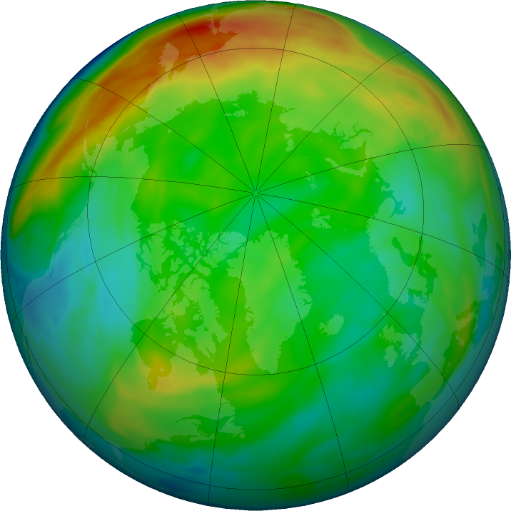 Arctic ozone map for 20 December 2024